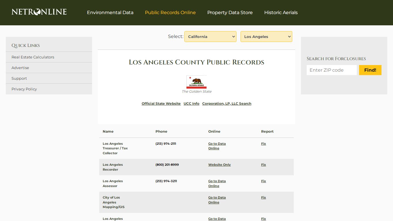 Los Angeles County Public Records - NETROnline.com